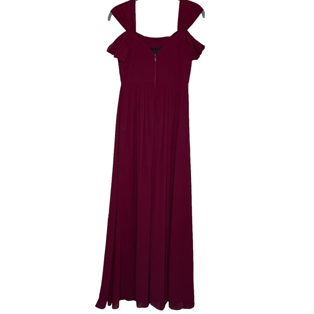Lulus maxi dress burgundy cherry red make me move wedding guest long gown xs - Picture 6 of 9
